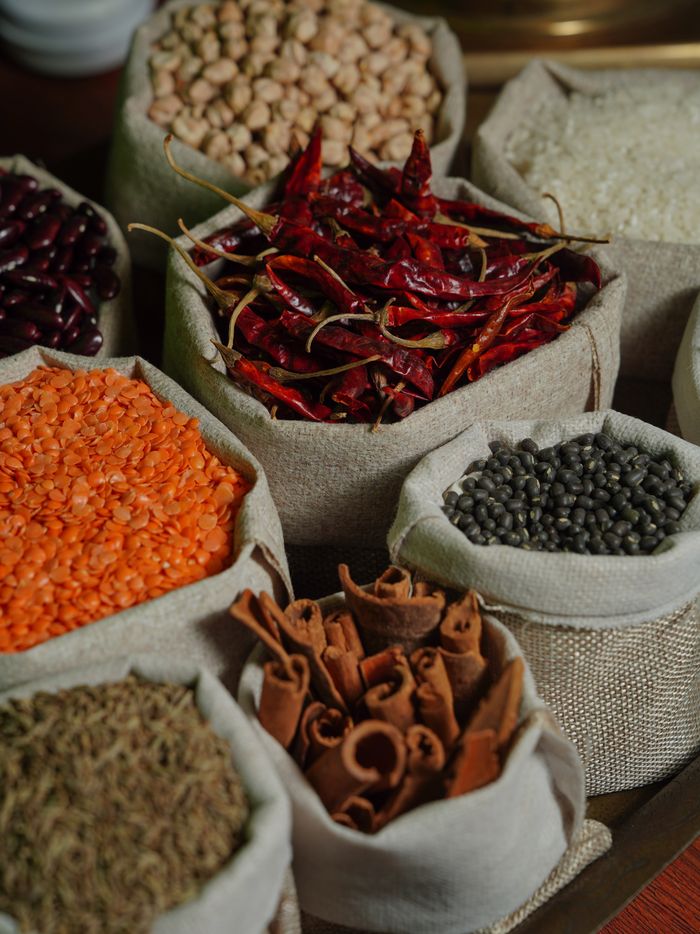 Crafting Captivating Headlines: Your awesome post title goes here Assorted spices and grains in burlap bags, perfect for culinary exploration and food photography.